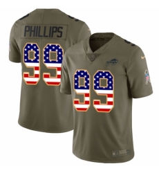 Men's Nike Buffalo Bills #99 Harrison Phillips Limited Olive/USA Flag 2017 Salute to Service NFL Jersey