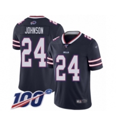 Youth Buffalo Bills #24 Taron Johnson Limited Navy Blue Inverted Legend 100th Season Football Jersey