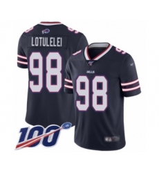 Men's Buffalo Bills #98 Star Lotulelei Limited Navy Blue Inverted Legend 100th Season Football Jersey