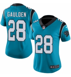 Women's Nike Carolina Panthers #28 Rashaan Gaulden Blue Alternate Vapor Untouchable Limited Player NFL Jersey