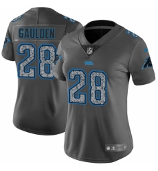 Women's Nike Carolina Panthers #28 Rashaan Gaulden Gray Static Vapor Untouchable Limited NFL Jersey