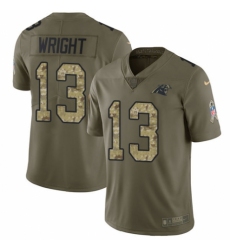 Youth Nike Carolina Panthers #13 Jarius Wright Limited Olive/Camo 2017 Salute to Service NFL Jersey