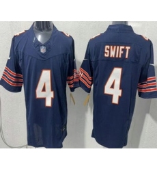 Men's Chicago Bears #4 D'Andre Swift Limited Navy FUSE Vapor Jersey