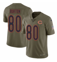 Men's Nike Chicago Bears #80 Trey Burton Limited Olive 2017 Salute to Service NFL Jersey