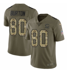 Youth Nike Chicago Bears #80 Trey Burton Limited Olive/Camo 2017 Salute to Service NFL Jersey