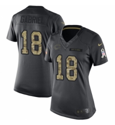 Women's Nike Chicago Bears #18 Taylor Gabriel Limited Black 2016 Salute to Service NFL Jersey