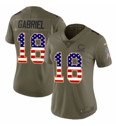 Women's Nike Chicago Bears #18 Taylor Gabriel Limited Olive/USA Flag 2017 Salute to Service NFL Jersey