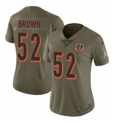 Women's Nike Cincinnati Bengals #52 Preston Brown Limited Olive 2017 Salute to Service NFL Jersey