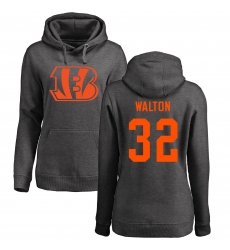 NFL Women's Nike Cincinnati Bengals #32 Mark Walton Ash One Color Pullover Hoodie