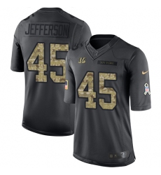 Men's Nike Cincinnati Bengals #45 Malik Jefferson Limited Black 2016 Salute to Service NFL Jersey