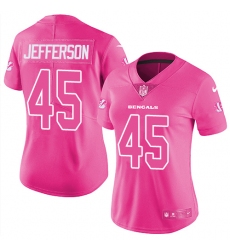 Women's Nike Cincinnati Bengals #45 Malik Jefferson Limited Pink Rush Fashion NFL Jersey