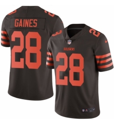 Men's Nike Cleveland Browns #28 E.J. Gaines Limited Brown Rush Vapor Untouchable NFL Jersey