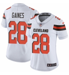 Women's Nike Cleveland Browns #28 E.J. Gaines White Vapor Untouchable Limited Player NFL Jersey