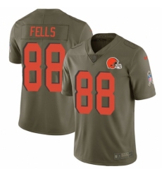 Men's Nike Cleveland Browns #88 Darren Fells Limited Olive 2017 Salute to Service NFL Jersey