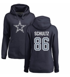 NFL Women's Nike Dallas Cowboys #86 Dalton Schultz Navy Blue Name & Number Logo Pullover Hoodie