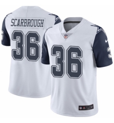 Men's Nike Dallas Cowboys #36 Bo Scarbrough Limited White Rush Vapor Untouchable NFL Jersey