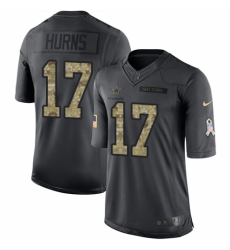 Men's Nike Dallas Cowboys #17 Allen Hurns Limited Black 2016 Salute to Service NFL Jersey