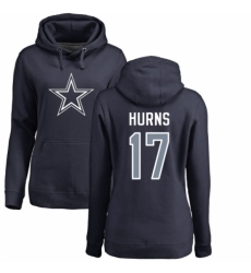 NFL Women's Nike Dallas Cowboys #17 Allen Hurns Navy Blue Name & Number Logo Pullover Hoodie