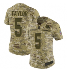 Women's Nike Cleveland Browns #5 Tyrod Taylor Limited Camo 2018 Salute to Service NFL Jersey