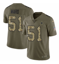 Men's Nike Dallas Cowboys #51 Jihad Ward Limited Olive/Camo 2017 Salute to Service NFL Jersey