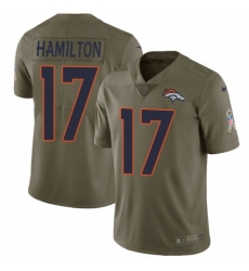 Youth Nike Denver Broncos #17 DaeSean Hamilton Limited Olive 2017 Salute to Service NFL Jersey