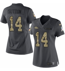 Women's Nike Denver Broncos #14 Courtland Sutton Limited Black 2016 Salute to Service NFL Jersey