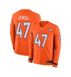 Youth Nike Denver Broncos #47 Josey Jewell Limited Orange Therma Long Sleeve NFL Jersey