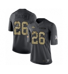 Men's Denver Broncos #26 Isaac Yiadom Limited Black 2016 Salute to Service Football Jersey