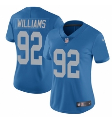 Women's Nike Detroit Lions #92 Sylvester Williams Blue Alternate Vapor Untouchable Limited Player NFL Jersey
