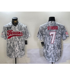 Men's Houston Texans #7 CJ Stroud Arctic Camo 2024 Salute to Service Stitched Baseball Jersey