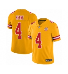 Youth Kansas City Chiefs #4 Chad Henne Limited Gold Inverted Legend Football Jersey