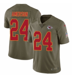 Men's Nike Kansas City Chiefs #24 David Amerson Limited Olive 2017 Salute to Service NFL Jersey
