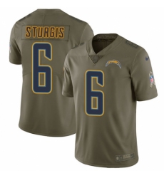 Men's Nike Los Angeles Chargers #6 Caleb Sturgis Limited Olive 2017 Salute to Service NFL Jersey