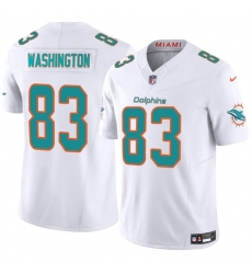 Men's Miami Dolphins #83 Malik Washington White 2024 F.U.S.E Vapor Limited Stitched Football Jersey