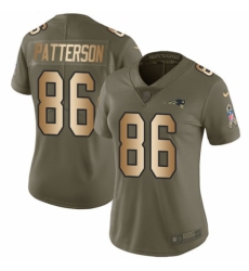 Women's Nike New England Patriots #86 Cordarrelle Patterson Limited Olive/Gold 2017 Salute to Service NFL Jersey