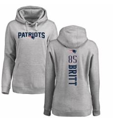 NFL Women's Nike New England Patriots #85 Kenny Britt Ash Backer Pullover Hoodie