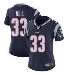 Women's Nike New England Patriots #33 Jeremy Hill Navy Blue Team Color Vapor Untouchable Limited Player NFL Jersey