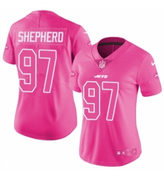 Women's Nike New York Jets #97 Nathan Shepherd Limited Pink Rush Fashion NFL Jersey