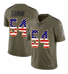 Men's Nike Oakland Raiders #54 Emmanuel Lamur Limited Olive/USA Flag 2017 Salute to Service NFL Jersey
