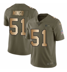 Men's Nike Seattle Seahawks #51 Barkevious Mingo Limited Olive/Gold 2017 Salute to Service NFL Jersey