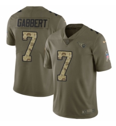 Men's Nike Tennessee Titans #7 Blaine Gabbert Limited Olive/Camo 2017 Salute to Service NFL Jersey