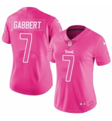 Women's Nike Tennessee Titans #7 Blaine Gabbert Limited Pink Rush Fashion NFL Jersey