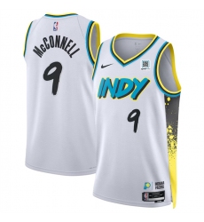 Men's Indiana Pacers #9 T.J. McConnell White 2024-25 City Edition Stitched Basketball Jersey