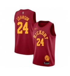 Men's Indiana Pacers #24 Alize Johnson Authentic Red Hardwood Classics Basketball Jersey