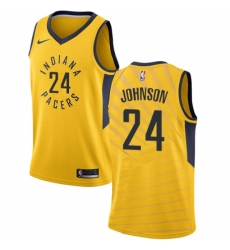 Men's Nike Indiana Pacers #24 Alize Johnson Swingman Gold NBA Jersey Statement Edition