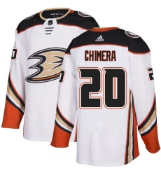 Youth Adidas Anaheim Ducks #20 Jason Chimera Authentic White Away NHL Jersey