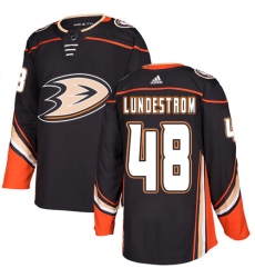 Youth Adidas Anaheim Ducks #48 Isac Lundestrom Authentic Black Home NHL Jersey