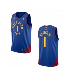 Men's Denver Nuggets #1 Michael Porter Jr. Blue 2023 Finals Champions Statement Edition Stitched Basketball Jersey