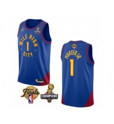 Men's Denver Nuggets #1 Michael Porter Jr. Blue 2023 Nuggets Champions And Finals Statemenr Edition Stitched Basketball Jersey