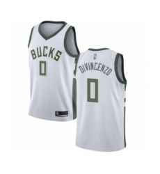 Men's Milwaukee Bucks #0 Donte DiVincenzo Authentic White Basketball Jersey - Association Edition